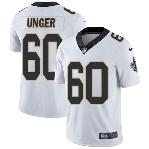 Nike Saints #60 Max Unger White Men's Stitched NFL Vapor Untouchable Limited Jersey